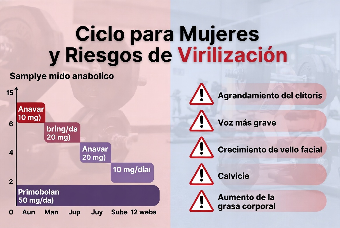 Ciclo recomendado de anabólicos para mujeres y riesgos de virilización